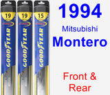 Front & Rear Wiper Blade Pack for 1994 Mitsubishi Montero - Hybrid