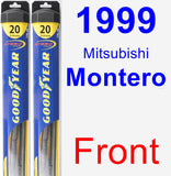 Front Wiper Blade Pack for 1999 Mitsubishi Montero - Hybrid