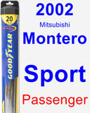 Passenger Wiper Blade for 2002 Mitsubishi Montero Sport - Hybrid