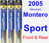 Front & Rear Wiper Blade Pack for 2005 Mitsubishi Montero Sport - Hybrid