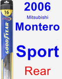 Rear Wiper Blade for 2006 Mitsubishi Montero Sport - Hybrid