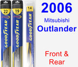 Front & Rear Wiper Blade Pack for 2006 Mitsubishi Outlander - Hybrid