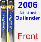Front Wiper Blade Pack for 2006 Mitsubishi Outlander - Hybrid