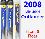 Front & Rear Wiper Blade Pack for 2008 Mitsubishi Outlander - Hybrid