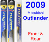 Front & Rear Wiper Blade Pack for 2009 Mitsubishi Outlander - Hybrid