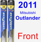 Front Wiper Blade Pack for 2011 Mitsubishi Outlander - Hybrid