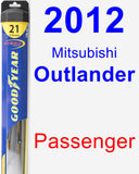 Passenger Wiper Blade for 2012 Mitsubishi Outlander - Hybrid