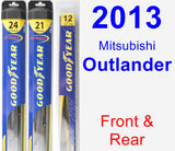 Front & Rear Wiper Blade Pack for 2013 Mitsubishi Outlander - Hybrid