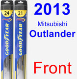 Front Wiper Blade Pack for 2013 Mitsubishi Outlander - Hybrid