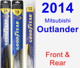Front & Rear Wiper Blade Pack for 2014 Mitsubishi Outlander - Hybrid