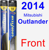 Front Wiper Blade Pack for 2014 Mitsubishi Outlander - Hybrid