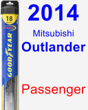 Passenger Wiper Blade for 2014 Mitsubishi Outlander - Hybrid