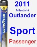 Passenger Wiper Blade for 2011 Mitsubishi Outlander Sport - Hybrid