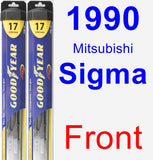 Front Wiper Blade Pack for 1990 Mitsubishi Sigma - Hybrid