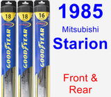 Front & Rear Wiper Blade Pack for 1985 Mitsubishi Starion - Hybrid