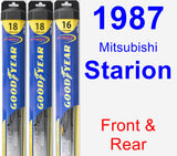 Front & Rear Wiper Blade Pack for 1987 Mitsubishi Starion - Hybrid