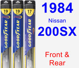 Front & Rear Wiper Blade Pack for 1984 Nissan 200SX - Hybrid