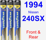 Front & Rear Wiper Blade Pack for 1994 Nissan 240SX - Hybrid