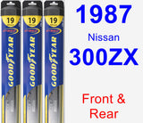 Front & Rear Wiper Blade Pack for 1987 Nissan 300ZX - Hybrid