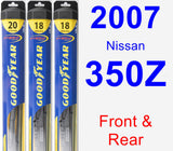 Front & Rear Wiper Blade Pack for 2007 Nissan 350Z - Hybrid