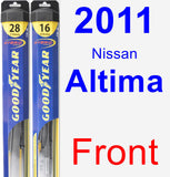 Front Wiper Blade Pack for 2011 Nissan Altima - Hybrid