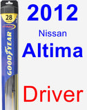 Driver Wiper Blade for 2012 Nissan Altima - Hybrid