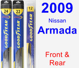 Front & Rear Wiper Blade Pack for 2009 Nissan Armada - Hybrid