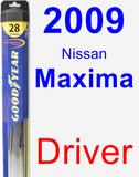 Driver Wiper Blade for 2009 Nissan Maxima - Hybrid