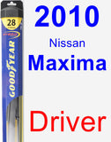 Driver Wiper Blade for 2010 Nissan Maxima - Hybrid