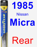 Rear Wiper Blade for 1985 Nissan Micra - Hybrid