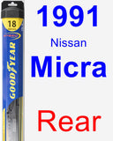 Rear Wiper Blade for 1991 Nissan Micra - Hybrid