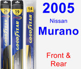 Front & Rear Wiper Blade Pack for 2005 Nissan Murano - Hybrid