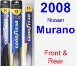 Front & Rear Wiper Blade Pack for 2008 Nissan Murano - Hybrid