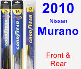 Front & Rear Wiper Blade Pack for 2010 Nissan Murano - Hybrid