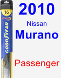 Passenger Wiper Blade for 2010 Nissan Murano - Hybrid