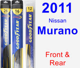 Front & Rear Wiper Blade Pack for 2011 Nissan Murano - Hybrid
