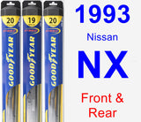 Front & Rear Wiper Blade Pack for 1993 Nissan NX - Hybrid