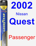 Passenger Wiper Blade for 2002 Nissan Quest - Hybrid