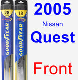 Front Wiper Blade Pack for 2005 Nissan Quest - Hybrid