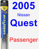 Passenger Wiper Blade for 2005 Nissan Quest - Hybrid