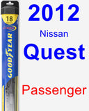 Passenger Wiper Blade for 2012 Nissan Quest - Hybrid