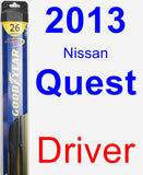 Driver Wiper Blade for 2013 Nissan Quest - Hybrid