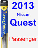 Passenger Wiper Blade for 2013 Nissan Quest - Hybrid
