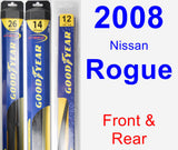Front & Rear Wiper Blade Pack for 2008 Nissan Rogue - Hybrid