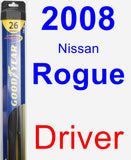 Driver Wiper Blade for 2008 Nissan Rogue - Hybrid