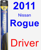 Driver Wiper Blade for 2011 Nissan Rogue - Hybrid