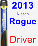 Driver Wiper Blade for 2013 Nissan Rogue - Hybrid