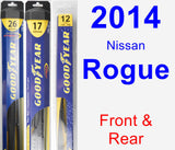 Front & Rear Wiper Blade Pack for 2014 Nissan Rogue - Hybrid