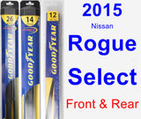 Front & Rear Wiper Blade Pack for 2015 Nissan Rogue Select - Hybrid