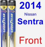 Front Wiper Blade Pack for 2014 Nissan Sentra - Hybrid